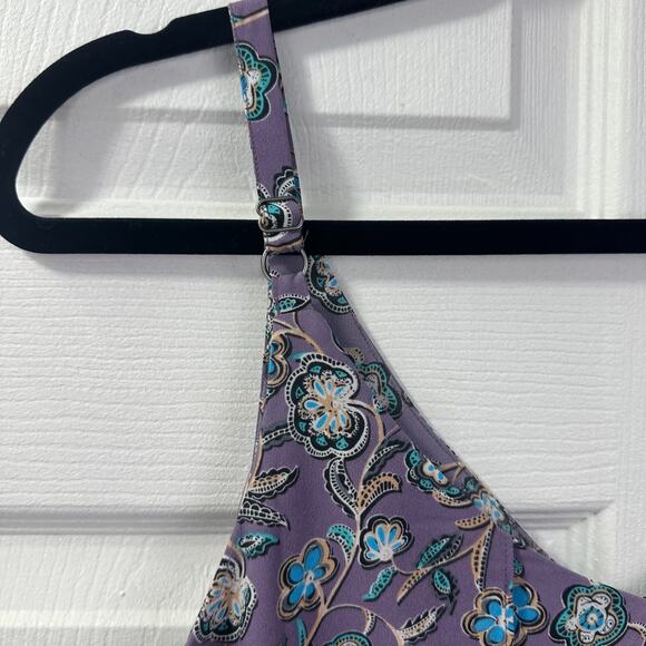 CAbi #3453 Floral Print Scrollwork Cami Top Sz Small Purple Dainty Whimsy Girly - Picture 9 of 14
